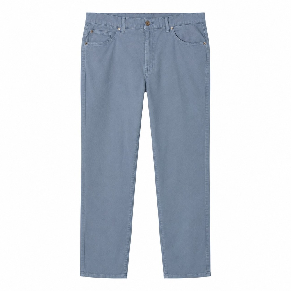 PETER MILLAR Ultimate 5-Pocket Straight Leg Sateen Pant Sz 35 Blue Stretch GUC